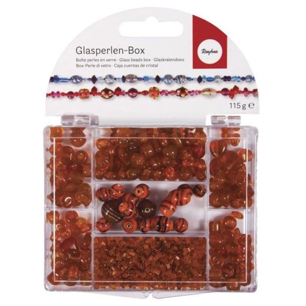 Glaspärlor - Rayher - 14003576 - 115 g - Blandade färger - Dekorativa föremål