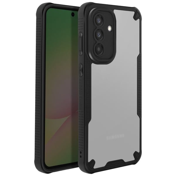 Coque - Samsung - Galaxy A56 - Svart Transparent - Hybride - Förstärkta hörn