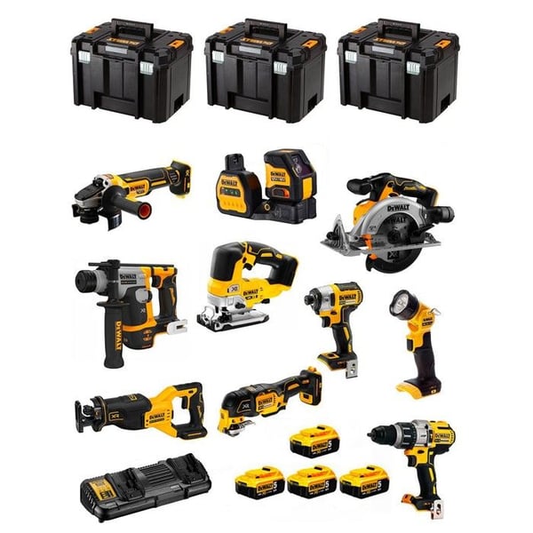 DeWALT Kit DCK1012P4T (DCD796+DCF887+DCS565+DCS382+DCS356+DCS334+DCH172+DCG405+DCE088NG18+DCL040+4x5,0Ah +DCB132+3xTSTAKVI)