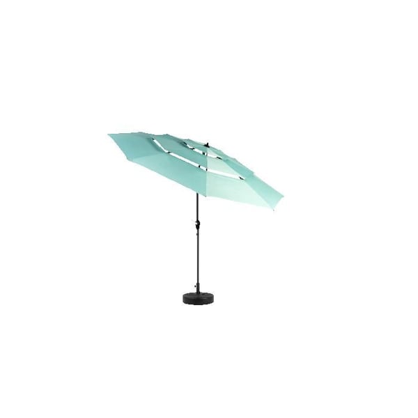 Rektangulær udendørs parasol med dobbelt side på 4,5 m med håndsving (lysegrøn) (uden fod).