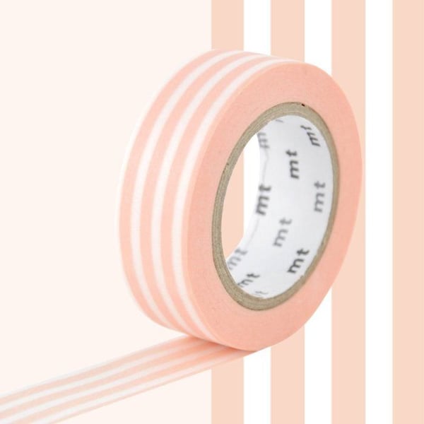 Maskeringstejp - Maskeringstejp MT Lignes rosa puder - kant persika Maskeringstejp - Maskeringstejp MT Lignes rosa puder - kant persika