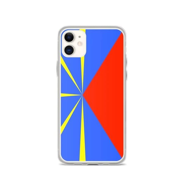 Mobilskal – Réunions flagga – Kompatibel med iPhone 11 – Mjuk hölje – Slitstark och stötresistent - Silikon - Pixelforma