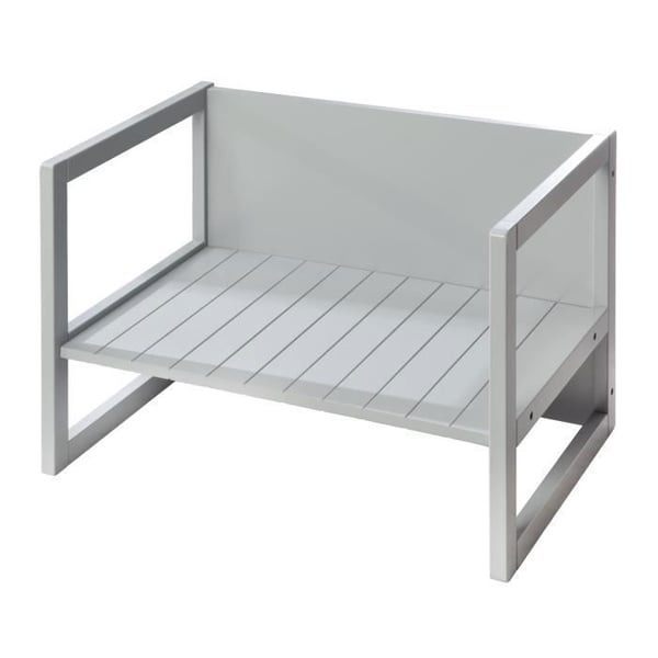 ROBA justerbar barnbänk med 2 sitthöjder - Gör om till ett bord - lantlig stil - grå