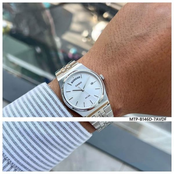 Klocka - Casio - MTP-B146G-9AV - Retro - Guld - Vattentålig 50 m
