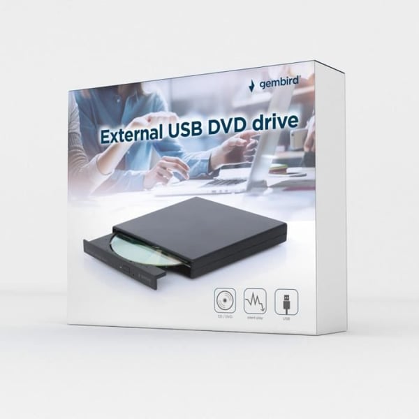 Ekstern DVD-afspiller - GEMBIRD - DVD-USB-04 - USB 3.0 - Sort - Kompatibel med Windows og Mac