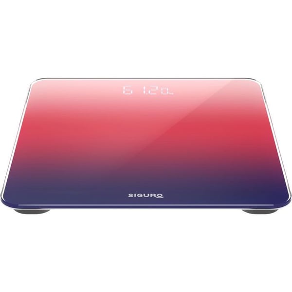 Digitale vægt - SIGURO - SC-P461K - Kapacitet 180 kg - LED-skærm - Farve Berry