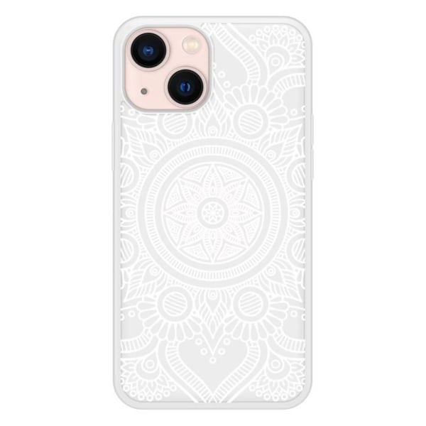 Siliconförstärkt tryckt skal kompatibelt med Apple iPhone 13 Mini Mandala vit