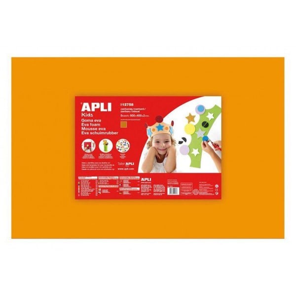 Apli Agipa - Mousse EVA termoformbar 40x60 cm Orange 5 ark.