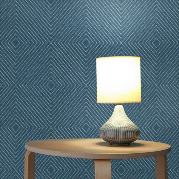 Grafiskt Tapet M1-No.1586 Non-woven tapet Blå Silver Geometrisk