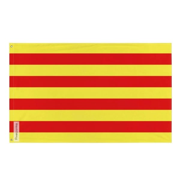 Flagga Pyrénées-Orientales – 192 x 288 cm – Motståndskraftig Polyester – 2 Metallöljett – Inomhus / Utomhus – Pixelforma