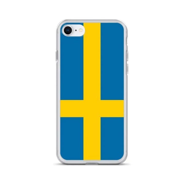 Telefonfodral – Sveriges flagga – Kompatibel med iPhone 7 Plus – Mjuk skal – Slitstark och stöttålig - Silikon - Pixelforma