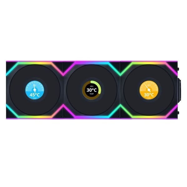 Fläkt - LIANLI - Uni Fan SL 120 LCD ARGB - Svart - LCD-skärm - 4-pins kontakt
