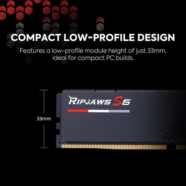 RAM DDR5 - G.Skill - RipJaws S5 - 64 GB - 6000 MHz - CL36 - Sort