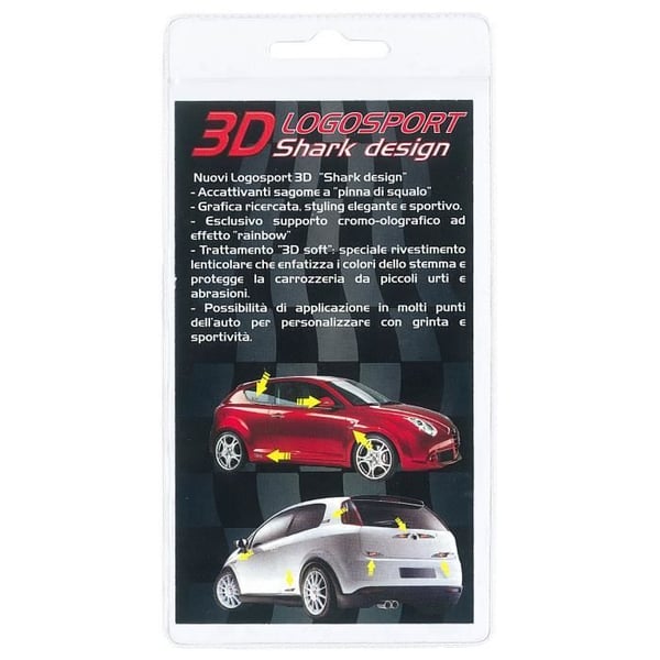 Autocollanter - LogoSport - Abarth - 3D - 100 x 27 mm - Par av autocollanter