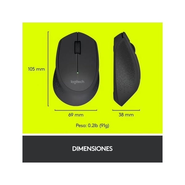 Mus - LOGITECH - 910-004291 - Svart - RF Trådlös - Förbättrad komfort för högerhänta