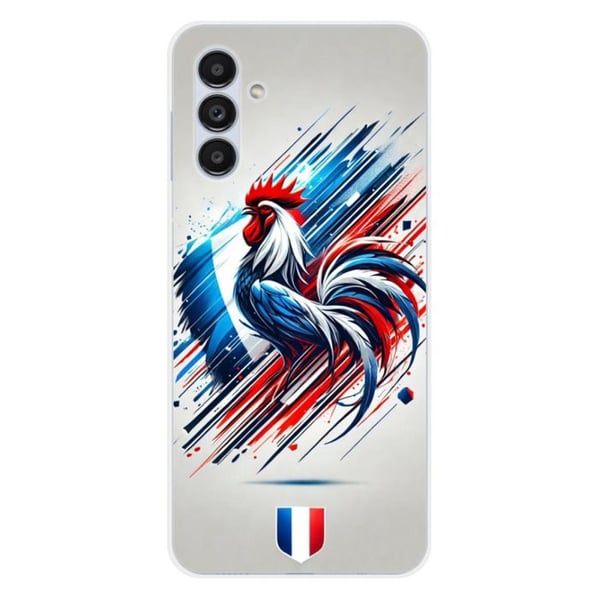 1001Coques - Silikonfodral kompatibelt med Samsung Galaxy A14 5G Galaxy A14 4G - Fransk tuppmönster - Originaldesign tryckt i Frankrike