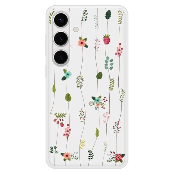 Silikonförstärkt skal med tryck kompatibelt med Samsung Galaxy S24 Plus Blomsterdesign