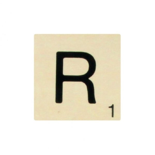 Bokstavsdekoration i trä - CTOP - R - 10 x 10 cm - Brun - Massivt trä
