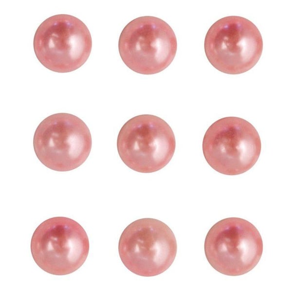 Halvpärlor i plast, klistermärken, 3 mm, 120 st, rosa