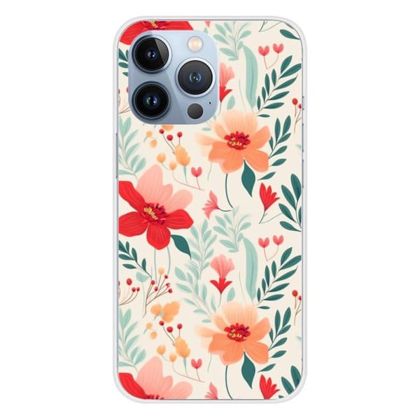 Silicone-fodral med tryck kompatibel med Apple iPhone 13 Pro Flower wall