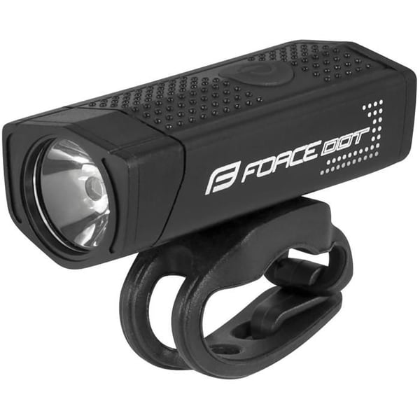 Cykellampa fram - FORCE - Dot 300 lm - Uppladdningsbar USB - Bältesfäste - Svart
