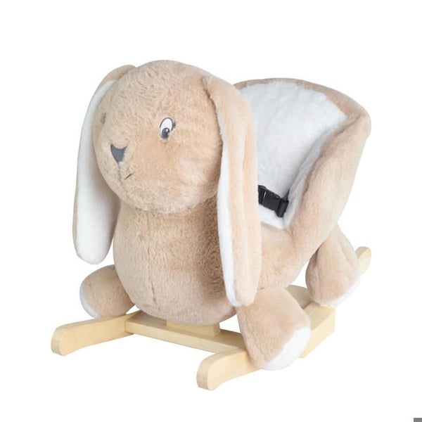 Gungdjur - Hoppa Kanin - Beige - 3-punktssele - Trä & polyesterpäls