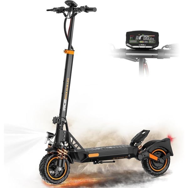 El-scooter D5 PRO ABE 500W 48V 27Ah Räckvidd 120-140km Däck 10'' Dubbel skivbroms Fällbar APP RCB