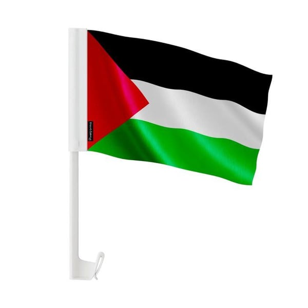 Flagga Bil Palestina – 14 x 21 cm – Polyester Tygh – Fäste på Fönster – 10 stycken – Pixelforma