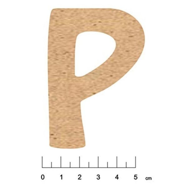 Terre & Bois Créations - MDF-klisterbokstäver 7,5cm Bokstav P
