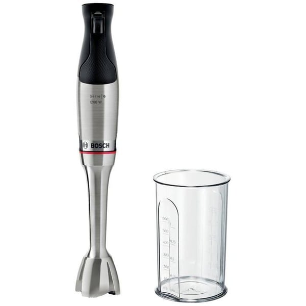 Bosch Household Serie 6 ErgoMaster Stavblender 1200 W med blender, uden BPA, rustfrit stål, sort