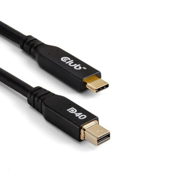 DisplayPort-kabel - Club 3D - CAC-1561 - USB Type-C til Mini DisplayPort - 2 m - Sort