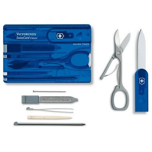 Victorinox 0.7122.T2 schweizisk lommekniv - Gennemsigtig blå - Rustfrit stål - 82 mm x 54,5 mm x 4,5 mm