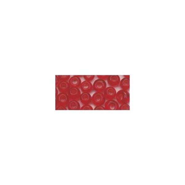 Rocailles, 2 mm ø, transparenta, röda, box 17g