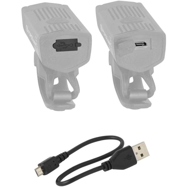 Cykellampa fram - FORCE - Dot 300 lm - Uppladdningsbar USB - Bältesfäste - Svart