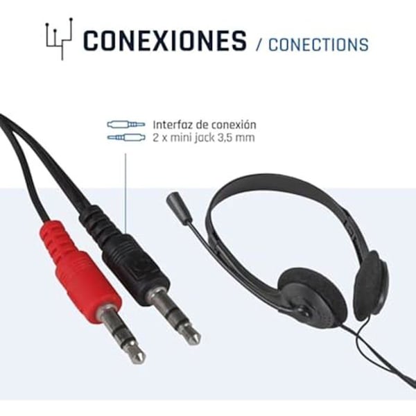 Hörlurar - IGGUAL - In-ear - Rotativ mikrofon 90° - Anslutning 2 x 3,5 mm - Inbyggd fjärrkontroll