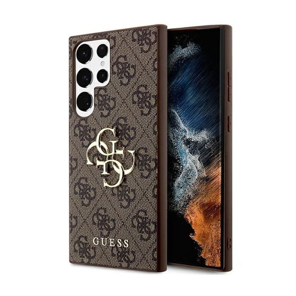 Telefonfodral - Guess - S24 Ultra - Brun - Saffiano-textur - Stötskydd