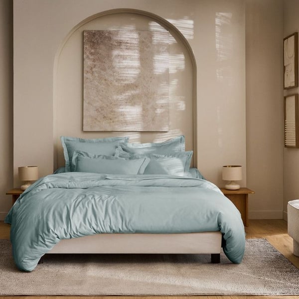 Duvetöverdrag "Prestige" 100% Satin av kammad bomull 120 trådar/cm² Ren bomull - Prestige Céladon - Duvetöverdrag 240 x 220 cm