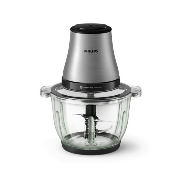 Philips Mini hackare skål glas 2l 500w silver - HR1503/00