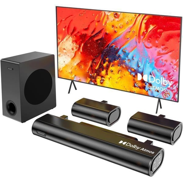 Ljudbar - HIWILL - A51 - 5.1 Dolby Atmos - 380W - Surroundhögtalare - Svart