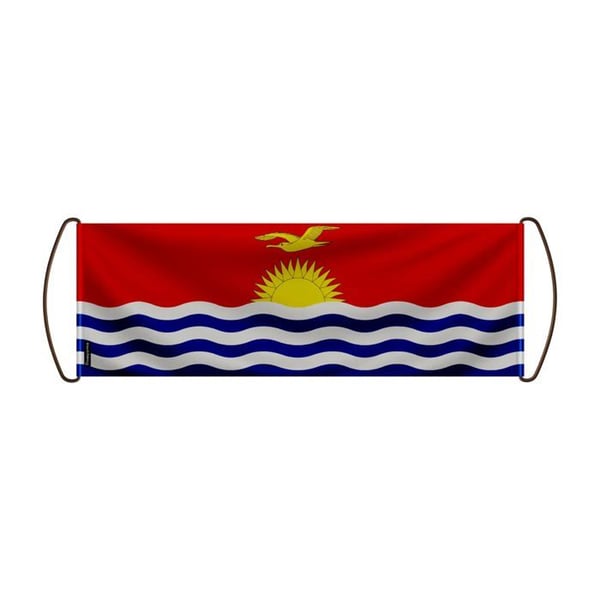 Rullbanderoll – Kiribatis flagga – 17 x 50 cm – Polyester – Handflagga – Pixelforma