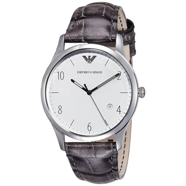 Klocka - Emporio Armani - AR1880 - 41mm - Grått läder - Analog kvarts