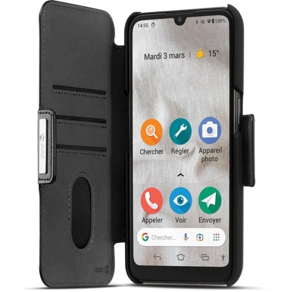 Fickfodral med lock - DORO - Plånboksfodral Doro 8100 - Svart