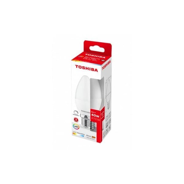 LED-lampa - TOSHIBA - C37 - 5W - 470Lm - Dimbar - Varm Vit