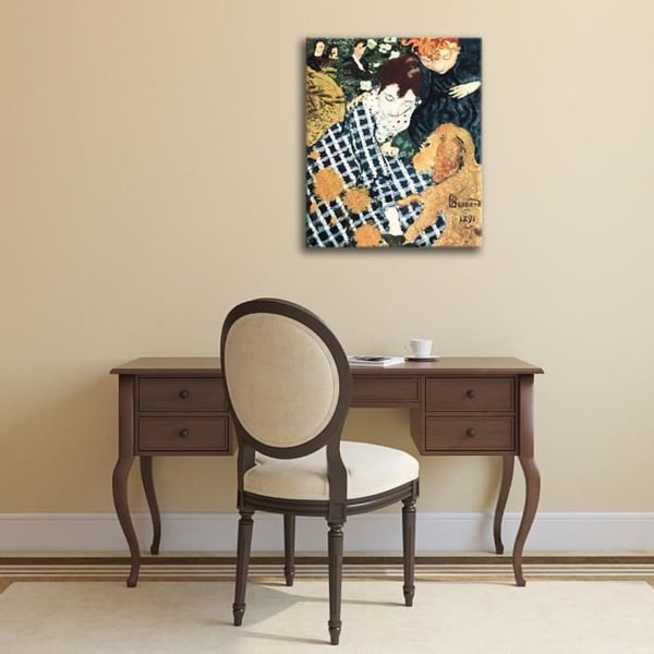 Legendarte - Målning, Tryck på duk - Kvinnor med hund - Pierre Bonnard cm. 80x100
