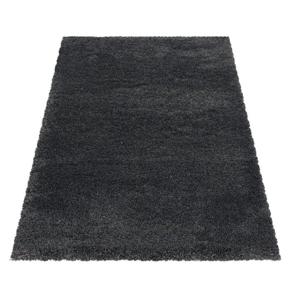 Tjock och mjuk shaggy matta med långa hår på 30 mm för modern vardagsrum och sovrum (Dimension: 140x200 cm - Färg: Grå)