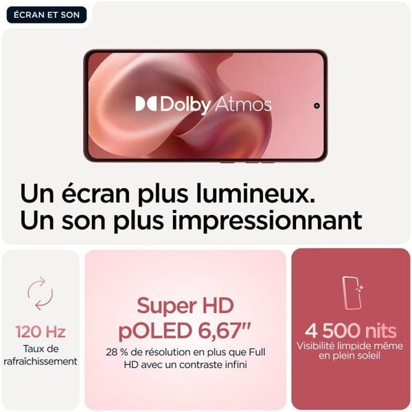 Smartphone MOTOROLA Moto G86 Lagring 256 Go RAM 8 Go Röd