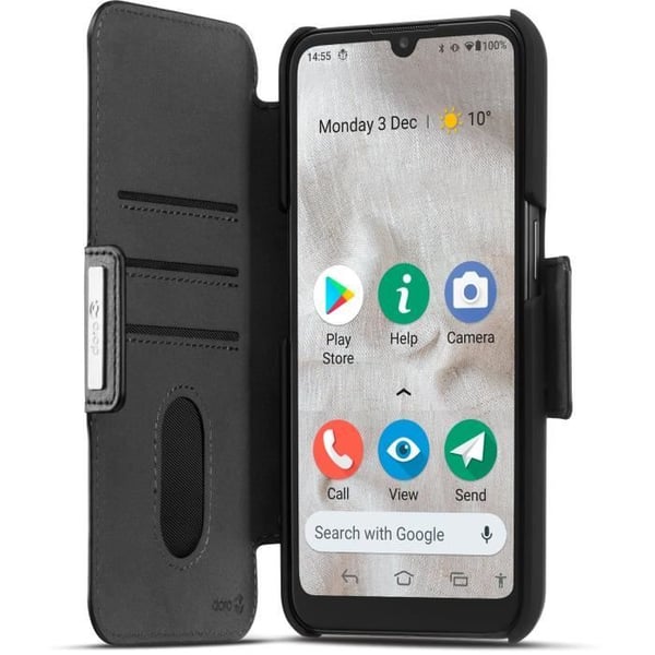 Fickfodral med lock - DORO - Plånboksfodral Doro 8100 - Svart
