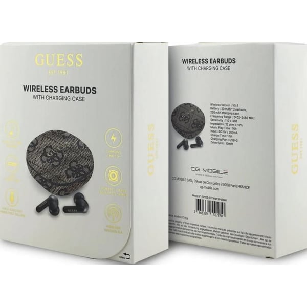 Guess 4G Classic Metal Logo TWS ENC Hörlurar Brun - GUTWST3P4EGW