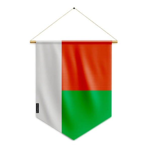 Fanion – Flagg av Madagascar – 30 x 45 cm – Polyester – Att Hänga – Pixelforma