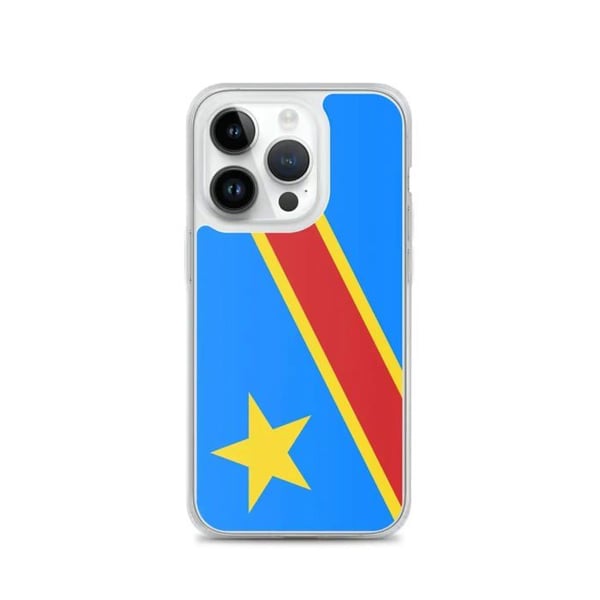 iPhone-fodral - Flagga för Demokratiska Kongo - Flexibel - Flerfärgad - TPU - Transparent